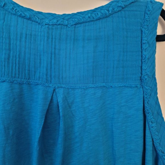 Anthropologie Michael Stars  Dina Mix V-Neck Tank in Pacific Size 1X - Picture 5 of 9